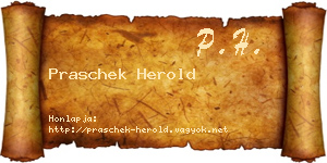 Praschek Herold névjegykártya